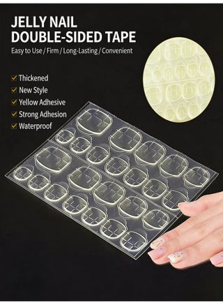 120 PCS Clear Jelly Nail Adhesive Tabs (5 Sheets), Double-Sided Waterproof Nail Stickers for Fake Nails, Easy Apply & Remove Without Damage - view 4